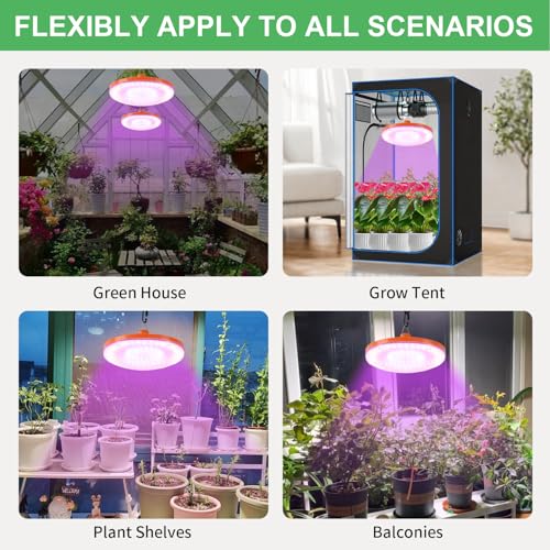 Solar Grow Light Outdoor Indoor Run Day/Night, Full Spectrum with Timer
