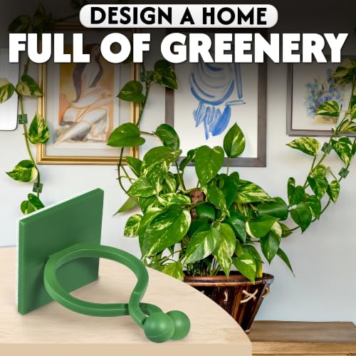110 Pcs Self-Adhesive Climbing Plant Wall Clips for Vines (Green) - color: Green