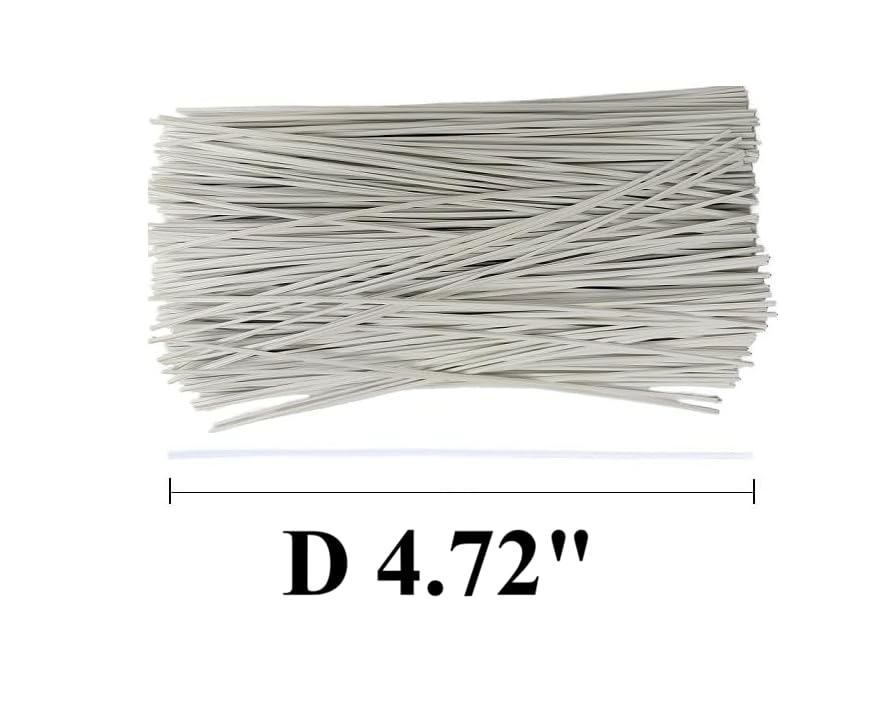 4.72",White,1000 Pcs,Plastic Twist Ties, Garden Plant Twist Tie Cable Tie, Plastic Cable Ties for Bread Candy Bags, Gift Bags (4.72",White) - color: 4.72",white