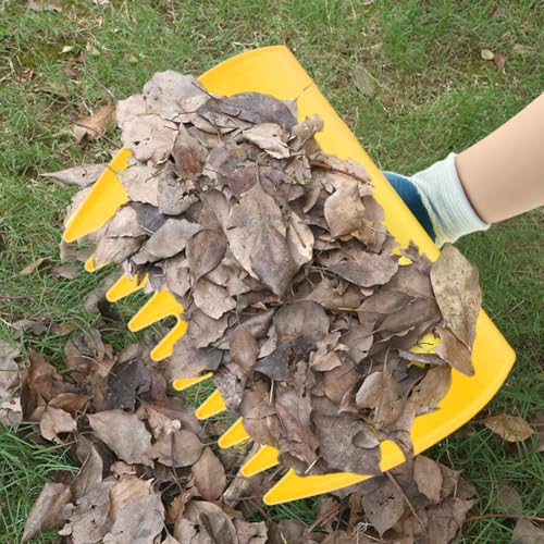 2 Set Leaf Scoops Hand Rake, Leaf Scoops and Claws with 2 Pairs Gloves, Lightweight Plastic Hand Held Rakes Yard Scoop for Picking up Leaves Garden Rubbish Yard Waste