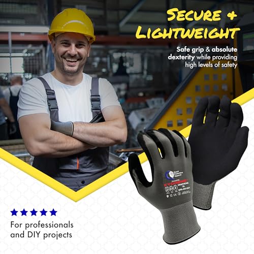 Quest Cut Resistant Work Gloves, ANSI A1, X-Large, Pack of 3 - size: X-Large