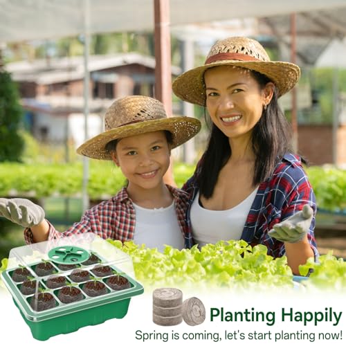 Seed Starter Tray with Peat Pellets, Green Starting Seeds Kit for Plants - size: 8 Set-green