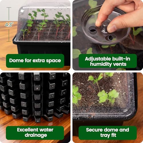 SOLIGT 60 Cell Seed Starter Trays with Grow Light