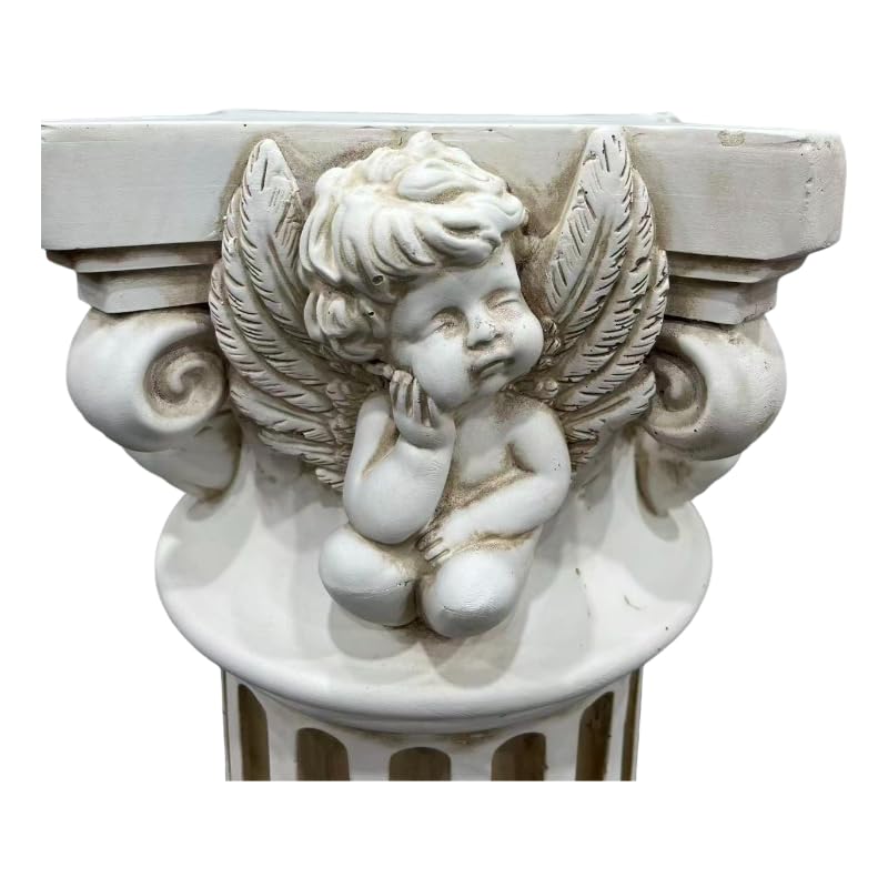 18.11" Angel Column Pedestal Stand, Resin Roman Pillar Decor - color: Angel Column Pedestal