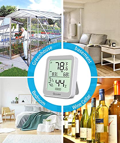 Govee Indoor Hygrometer Thermometer 2Pack H5075 with Bluetooth App Control - color: Grey, size: 2 Pack