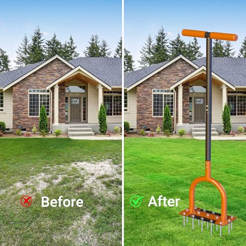 39in Lawn Aerator Manual Yard Grass Aerator Aeration Tool