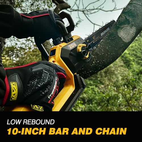 2-IN-1 Cordless 10-Inch Pole Saw & Chainsaw Compatible with DEWALT 20V MAX* Battery, Total Reach of Max 14.5ft, Electric Pole Saw for Tree Trimming Pruning (Tool Only-Battery & Charger not included)