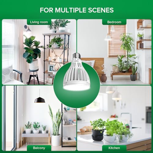 SANSI 300W Equiv. Full Spectrum LED Grow Light Bulb 5000K+660nm E26 Base