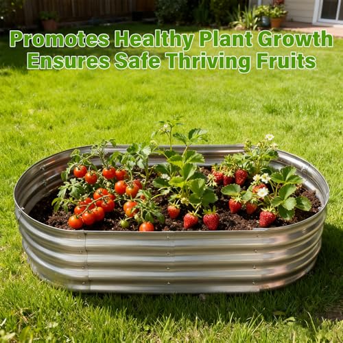 Galvanized Raised Garden Bed for Outdoor: 4X2X1ft Durable Metal Vegetable Plant Container Kit - Oval Planter Box for Gardening Flower Trough (2 Pack)