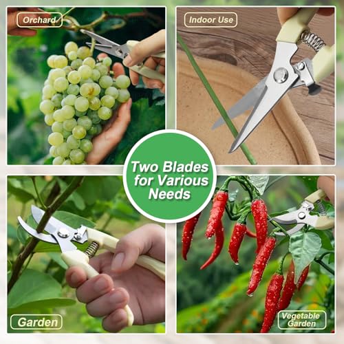 4 Pcs Garden Flower Shears Set, 6.9 inches - style: Yellow-4 Pcs