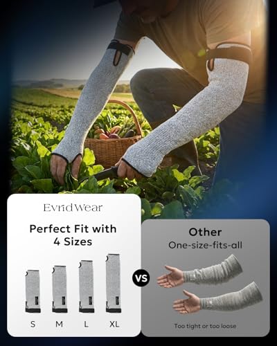 Evridwear Protective Arm Sleeves Arm Protectors for Thin Skin and Bruising Farmers,Gardening,Pet Grooming,Fragile Skin - size: Small