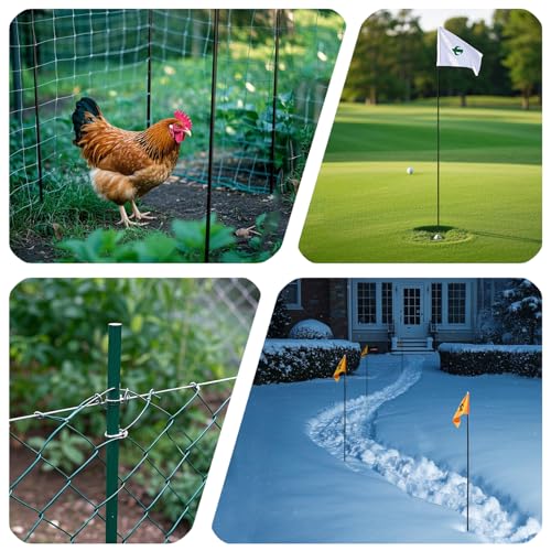 Garden Stakes 48 inch 20 Pack 0.27" Dia Solid Glassfiber Plant Support Rod Tomato Trellis Stakes (Green)