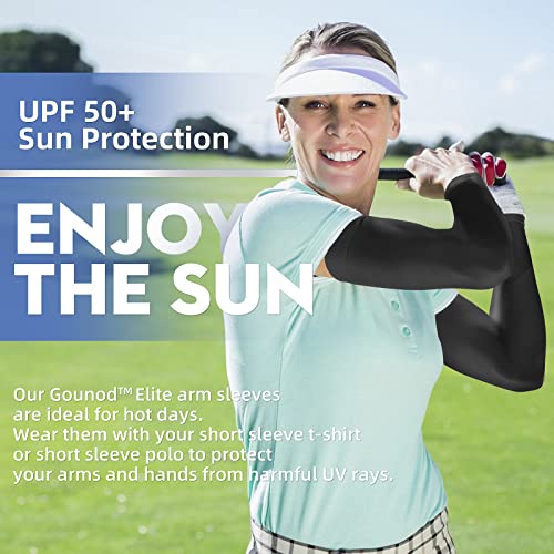 GOUNOD Sun Protection Cooling Arm Sleeves with Thumb Holes UPF 50+ UV - color: 8 Pairs White