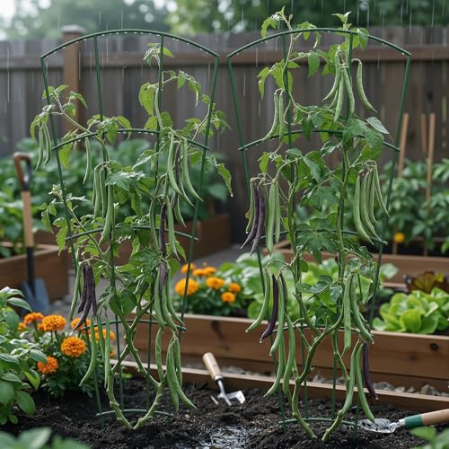 Thealyn 56" Tall Metal Plant Trellis, Climbing Plant Support, 4 Pack, Green - color: Green, size: 56 inch