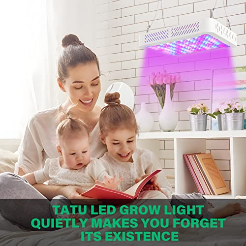 TATU 1000w LED Grow Light for Indoor Plants, Full Spectrum Plant Light - size: 12.6"D x 8.7"W x 1.9"H