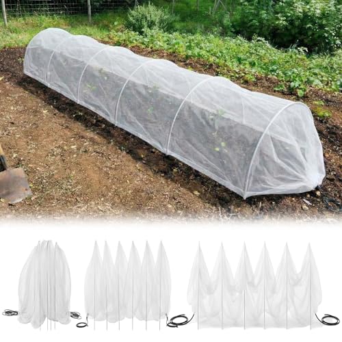 2 Pcs 18 x 118 inch Mesh Garden Greenhouse Tunnel Netting Protection Netting Pest Barrier Vegetable Plant Ultra Fine Mesh Cover Fruit Flowers Row Cover for Raised Beds Garden Greenhouse