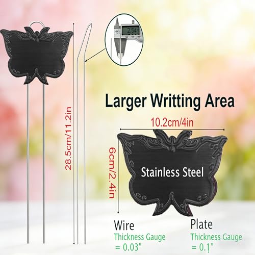 Metal Plant Labels for Outdoor Garden Waterproof 11-Inch 30 Pack - color: Black 30-pack