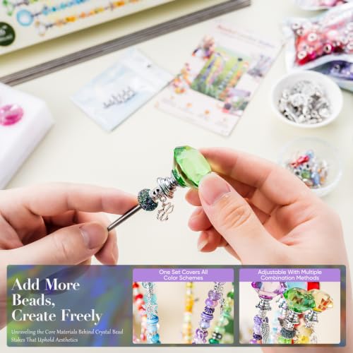 16in Extra Long Beaded Garden Stakes kit, 306Pcs DIY Fairy Wand - color: Multiple Colors