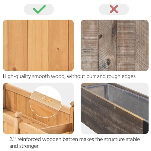 Yaheetech 90.5" Wooden Raised Garden Bed Rectangular Planter Box, 1Pcs - size: 90.5'' x 23'' x 16'' (LxWxH)
