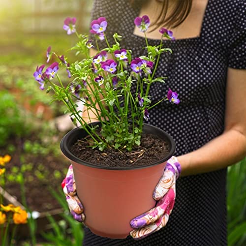 KINGLAKE 50 Pcs 6" Plastic Plants Nursery Seedlings Pot/Pots Flower Plant Container Seed Starting Pots for Plant - color: Brown