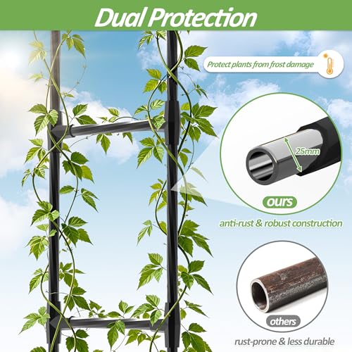 Grape Vine Trellis,Heavy Duty Metal Plant Support Trellis-96L*62 * 79H in - size: 95.7(L)*61.6(W)*78.5(H) in