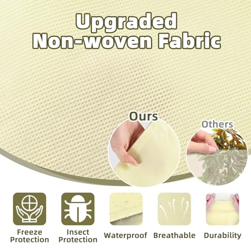 2 Packs Plant Covers Freeze Protection, 47 x 70 Inch 2.47oz/yd² Frost Cloth Shrub Covers with Zipper and Drawstring, Plant Blankets Tree Covers for Outdoor Winter Frost Cold Weather Yellow - size: 47''x 70''-2PCS-Yellow