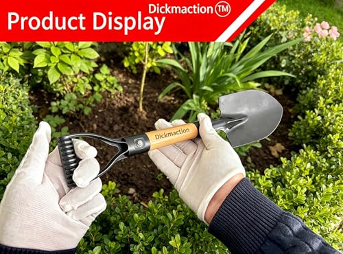 Small Circular Excavating Garden Shovel 15in Wooden D Grip Handle Mini Digging Camp Hand Shovel for Planting Outdoor Digging Work - size: SMALL