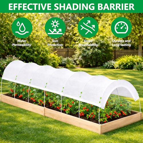 120'' x 39'' White Garden Shading Kit, 60% Sunblock Plant Shade Cloth - color: 120 x 39.4 Inch
