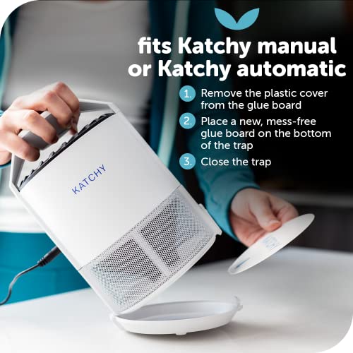 Katchy Original and Midnight Glue Board Refills (24 Pack) – Catcher & Killer for Mosquito, Gnat, Moth & Fruit Fly – Indoor Flying Insect Trap Glue Board Refills – Non-Zapper Traps for Buzz-Free Home - size: 24 Pack