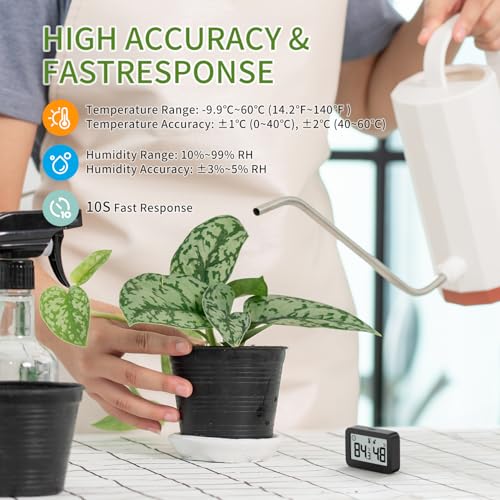 DOOMAY Mini Hygrometer Indoor Thermometer Digital Humidity Monitor 2-Pack - color: Black
