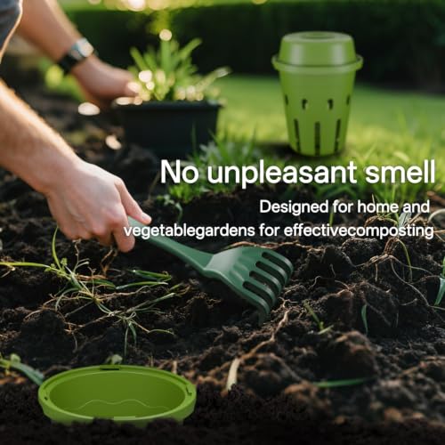 4-Pack Mini Inground Worm Composter, Underground Worm Farm with Aeration & Animal-Proof Lid, Organic Vermicomposting Container for Garden, Raised Beds & Yard, Easy for Beginners, Green - size: 4-pack