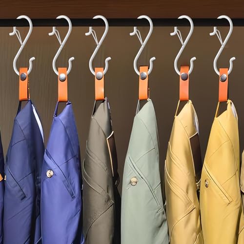 12 PCS S Hooks for Hanging with Safety Buckle, Heavy Duty Metal S Hooks - color: White