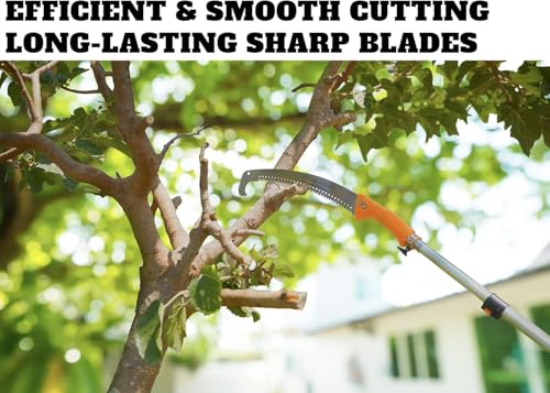 5-30 ft Telescopic Manual Pole Saw for Tree Trimming & Pruning - size: 30 feet