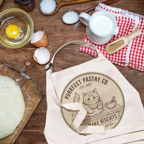 Sourdough Apron Gifts for Bakers, Adjustable Apron, Gifts for Bread Bakers, Perfect for Baking Cooking - color: Funny Cat-1