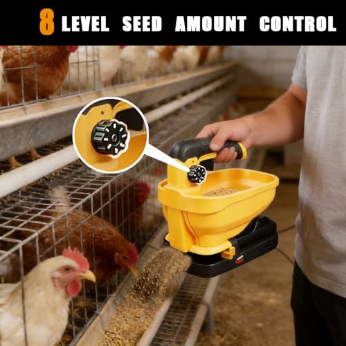 Handheld Power Seed Spreader Compatible with Dewalt 20V Battery, Fertilizer Spreader with 3L Hopper, 125°Adjustabl Opening, Available Year-Round for Grass Seeds, Rock Salt(NO Battery)
