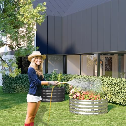 DIIYIV Galvanized Raised Garden Bed,2x2x1FT,3PCS,Silver - size: 2x2x1(3PCS)