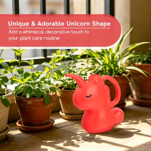 XXXFLOWER Unicorns Indoor Watering Can 1/4 Gallon 1 L Red - size: Red
