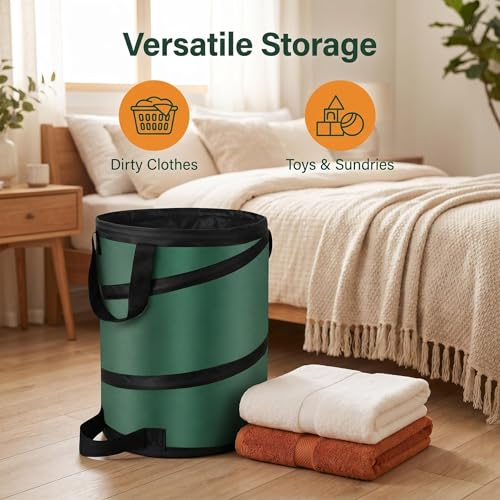 Camping Trash Can, Pop Up Collapsible Garbage Can, 10 Gallons, Foldable Recycle Bin Made of 600D Oxford Cloth for Gardening, Camping and Home Storage (Green) - size: 1 Count (Pack of 1)