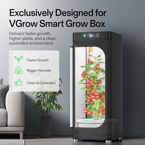 VIVOSUN VGrow DWC Hydroponics System Kit, Only for VGrow Smart Grow Box, Not Compatible with E42A/E42A+/A22/A10,Not Used in Grow Tent, 4-Gallon with Air Stones & Rapid Rooters