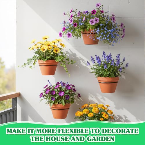Menkxi Flower Pot Holders Wall Mounted Metal Plant Ring, 6 Pcs, 4 Inch - size: 4 Inch