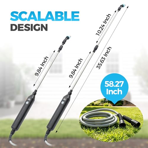 Battery Powered Sprayer Wand Rechargeable, 3 Nozzles for Tank & Garden Watering
