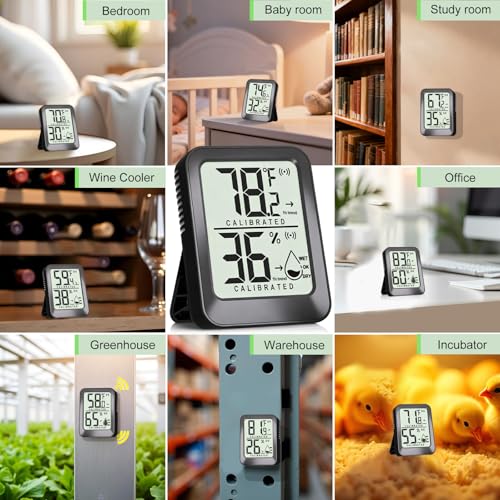 AyayaBoss 4 Pack Room Thermometer Indoor Hygrometer