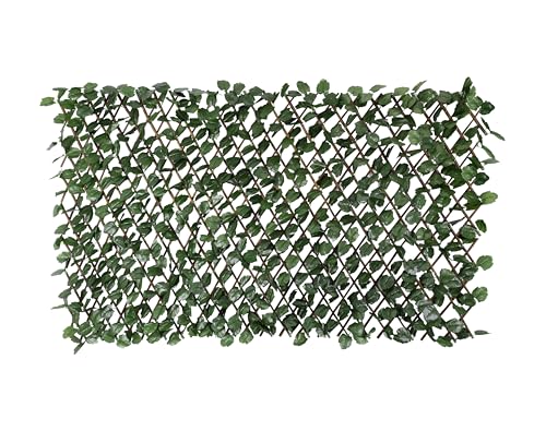 Coarbor 2 Packs Artificial Leaf Ivy Expandable Privacy Fence Screen Grass Wall Stretchable Fencing for Deck Balcony Patio Porch Trellis Decor- Single Side Leaves