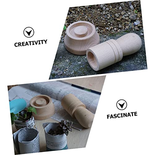 HOMSFOU Wooden Paper Pot Maker Set 2 pcs Seed Pot Maker for Nursery Seedlings Newspaper Tool for Gardening Compact Paper Making Tool for Plant Starter
