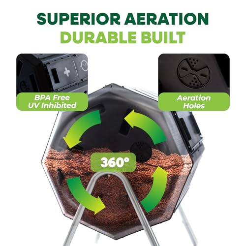 FCMP Outdoor IM4000 Dual Chamber Tumbling Composter (37 Gallon) - size: 37 gallon