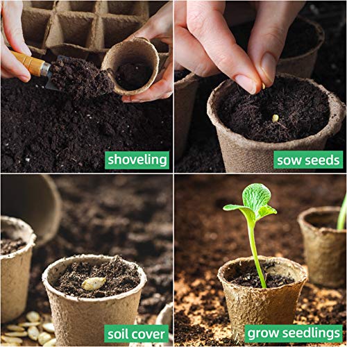 JERIA 50-Pack 3.15 Inch Peat Pots for Seedling with 50 Pcs Plant Labels,Outdoor Garden Germination Nursery Pots,Biodegradable Seed Starter Pots Kits - style: Garden