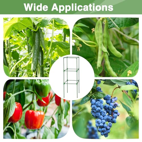PAMASE 45x14.5x14.5in Square Tomato Cage for Garden, 3 Pack - style: 3 Pack