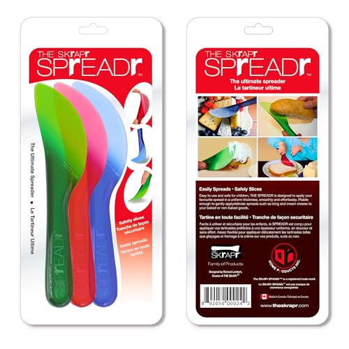 Spreader Knife Set, 3 Pack, BPA-Free, Dishwasher Safe | Assorted Colors