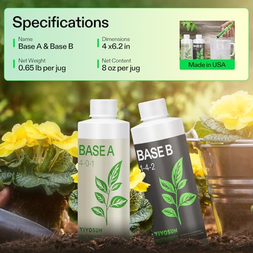 VIVOSUN Liquid Nutrients Base A & B Bundle, Set of 8oz - size: 8 Ounce