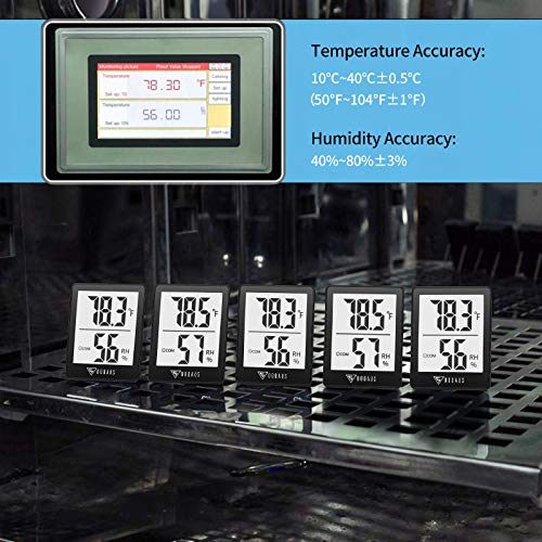 DOQAUS Digital Hygrometer Indoor Thermometer Humidity Meter, Black - color: Black